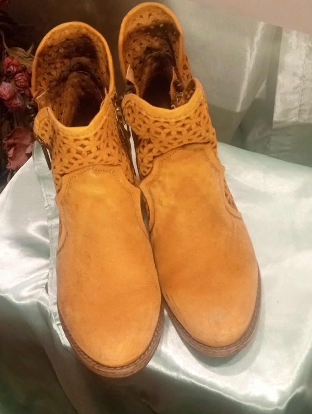 Circle G Tan Cutout Ankle Booties